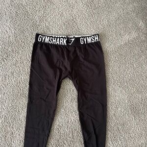 Gymshark Charcoal Leggings with Logo Waistband